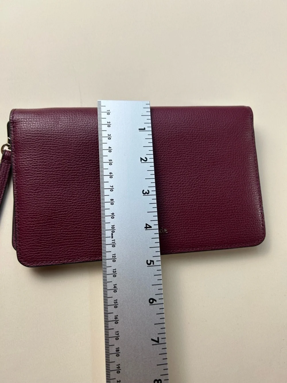 kate spade Plum Leather Wristlet Clutch with Detachable Strap